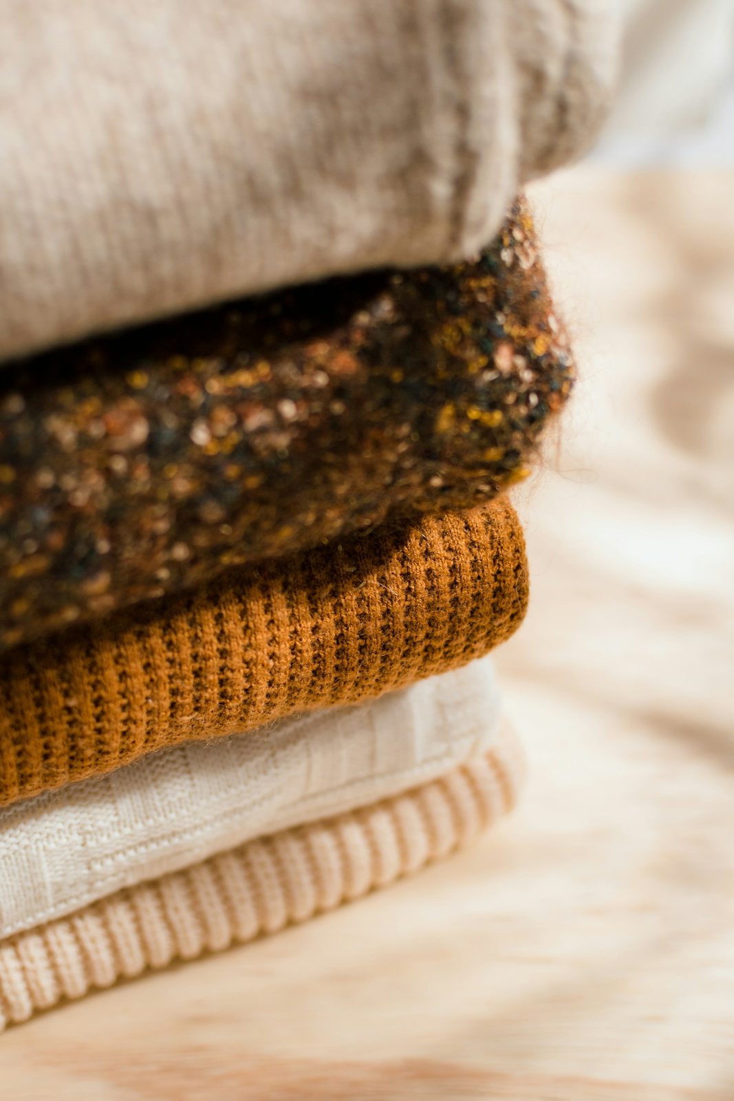Folded knitwear texture detail — apparel product photography