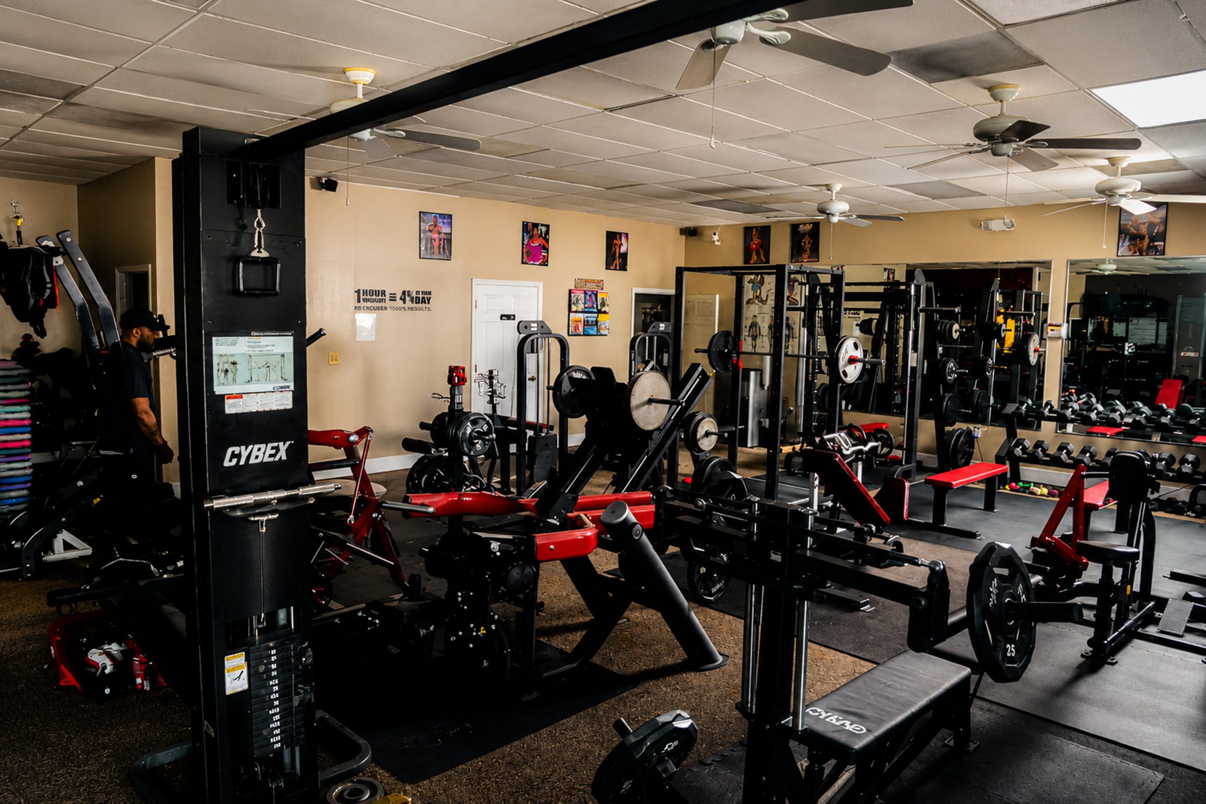 Open training floor, gym interior photography