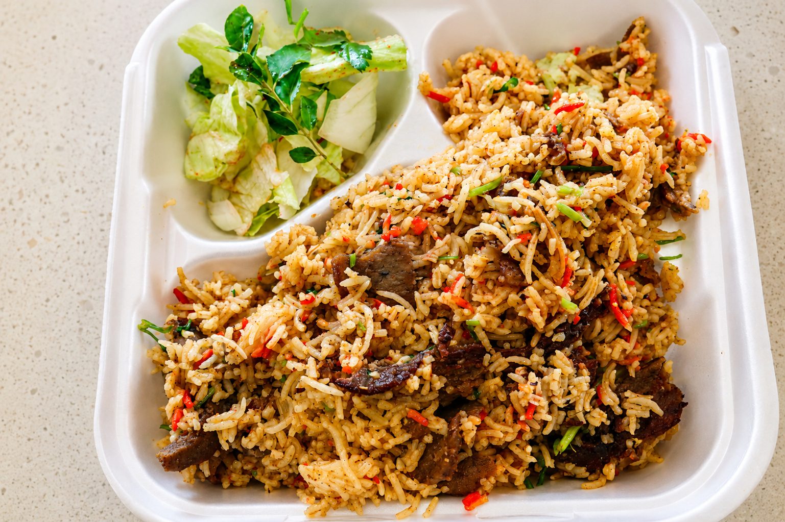 Beef fried rice — food photography