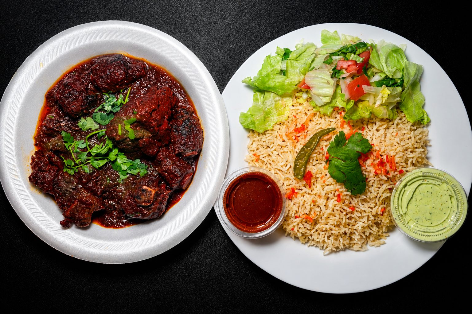 Spiced rice plated with garnish — food photography